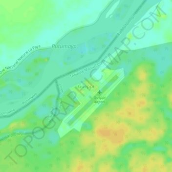 Güeppí地形图、海拔、地势