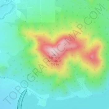 Bachelor Mountain地形图、海拔、地势