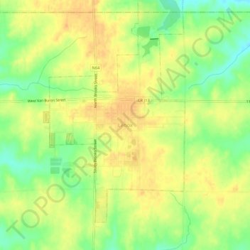 Lenox地形图、海拔、地势