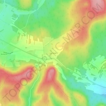 Les Patey地形图、海拔、地势