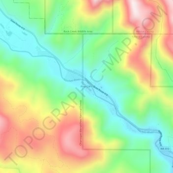 Pine Cliffs地形图、海拔、地势