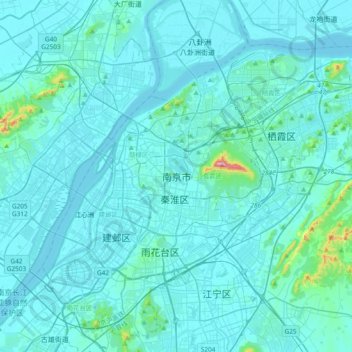 南京市地形图、海拔、地势