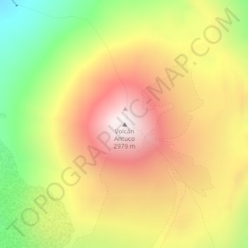Volcán Antuco地形图、海拔、地势
