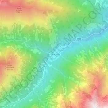 Sant'Anna Valdieri地形图、海拔、地势