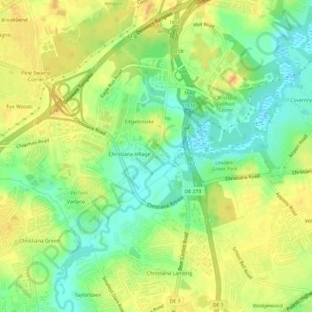 Christiana地形图、海拔、地势