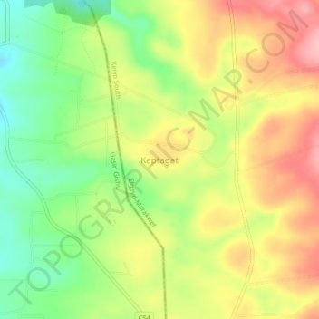 Kaptagat地形图、海拔、地势