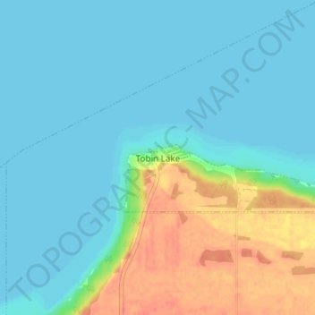 Tobin Lake地形图、海拔、地势
