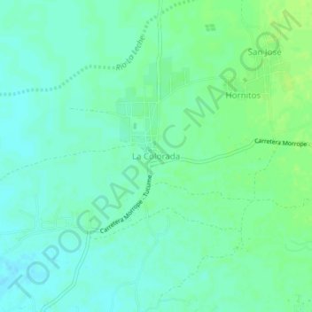 La Colorada地形图、海拔、地势
