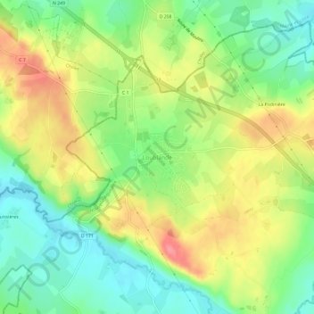 Loublande地形图、海拔、地势