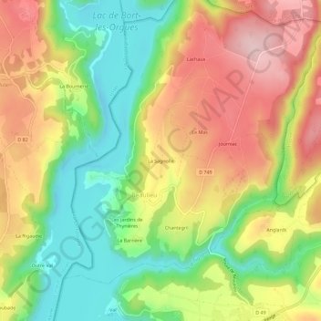 La Sagnolle地形图、海拔、地势
