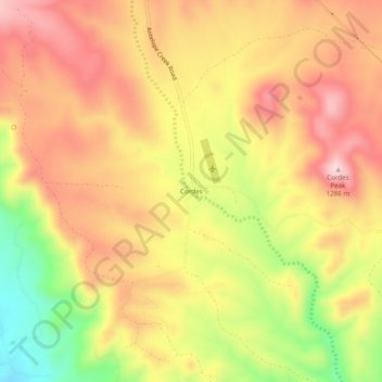 Cordes地形图、海拔、地势