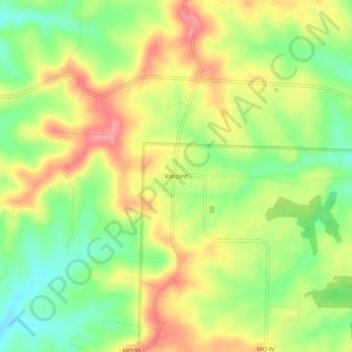 Vanzant地形图、海拔、地势