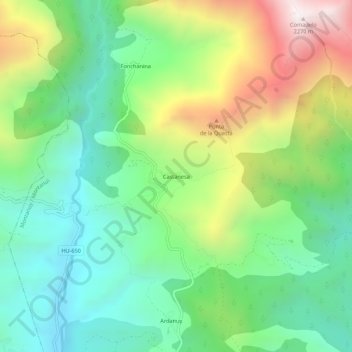 Castanesa地形图、海拔、地势