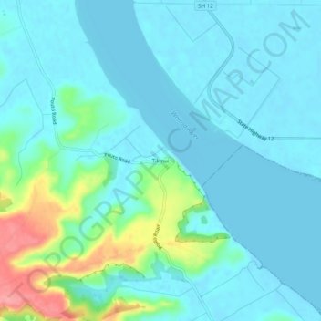 Tikinui地形图、海拔、地势