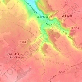 Le Haut des Boudards地形图、海拔、地势
