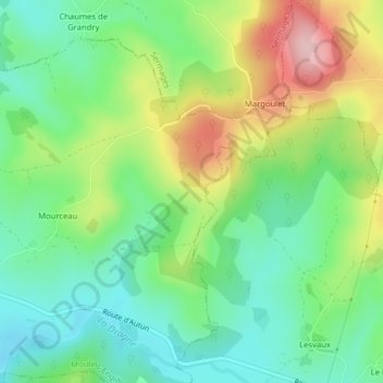 Crot Manigot地形图、海拔、地势