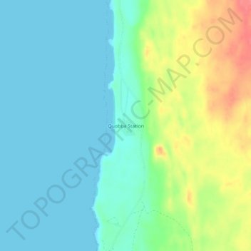 Quobba Station地形图、海拔、地势