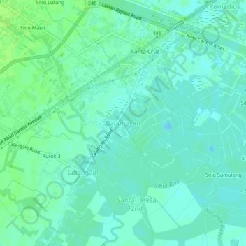 Balantacan地形图、海拔、地势