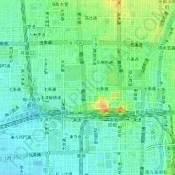 毛内監物（毛内有之助）戦死推定地地形图、海拔、地势