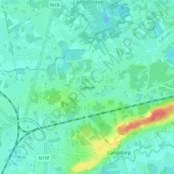 Gijmel地形图、海拔、地势