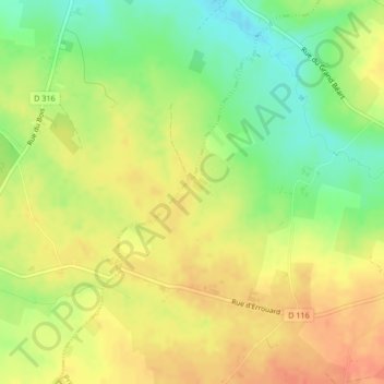 La Goëlle地形图、海拔、地势