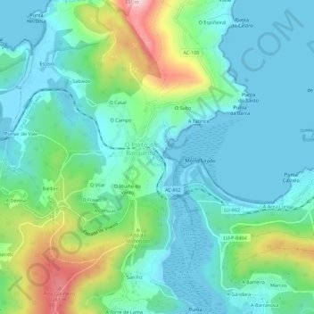 A Estación地形图、海拔、地势
