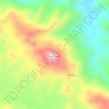 Cerro Peñon地形图、海拔、地势