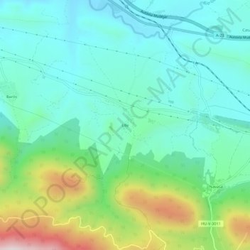 Ulle地形图、海拔、地势