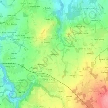 La Rogerais地形图、海拔、地势