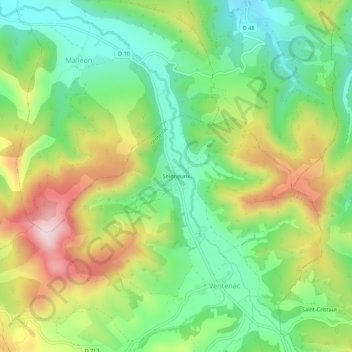 Seigneurix地形图、海拔、地势