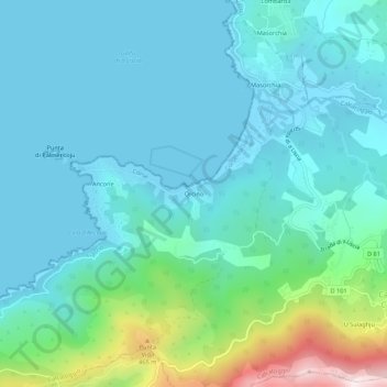 Orcino地形图、海拔、地势