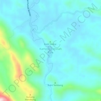 Kampung Annah Rais地形图、海拔、地势