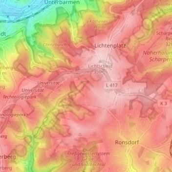 Baur地形图、海拔、地势