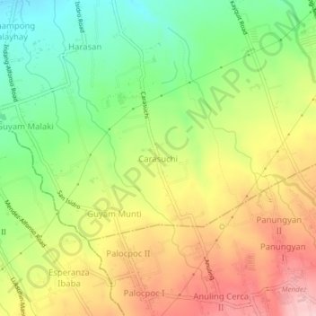 Carasuchi地形图、海拔、地势