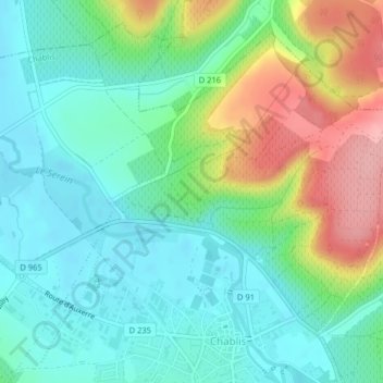Les Preuses地形图、海拔、地势