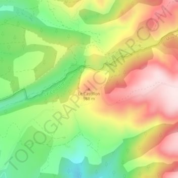 Le Castillon地形图、海拔、地势