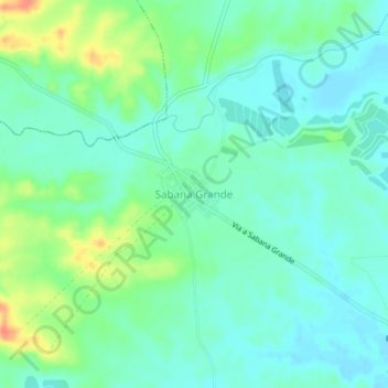 Sabana Grande地形图、海拔、地势