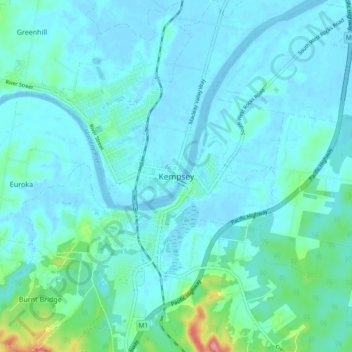 Kempsey地形图、海拔、地势