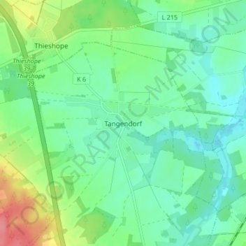 Tangendorf地形图、海拔、地势