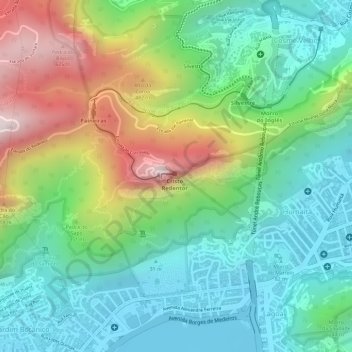 Corcovado地形图、海拔、地势