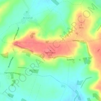 Harrington Hill地形图、海拔、地势