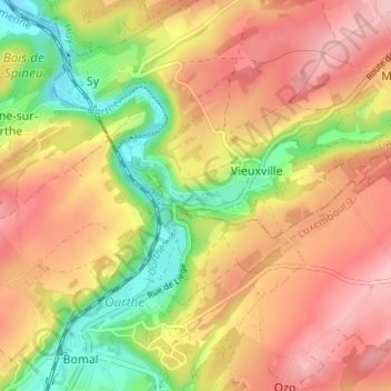 Logne地形图、海拔、地势