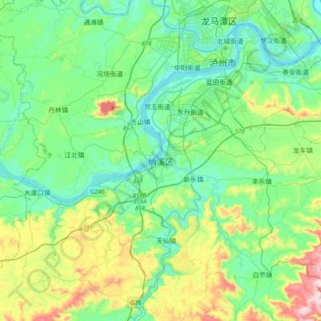 纳溪区地形图、海拔、地势