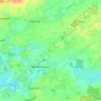 Estrupfeld地形图、海拔、地势