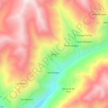 Jarpo地形图、海拔、地势