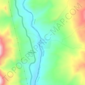 Betania地形图、海拔、地势