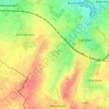 Sinte-Gitter地形图、海拔、地势