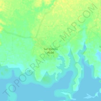San Benito Abad地形图、海拔、地势