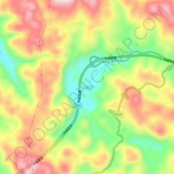 小潮堡地形图、海拔、地势