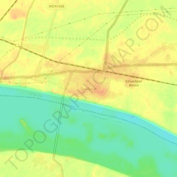 Saidpur地形图、海拔、地势